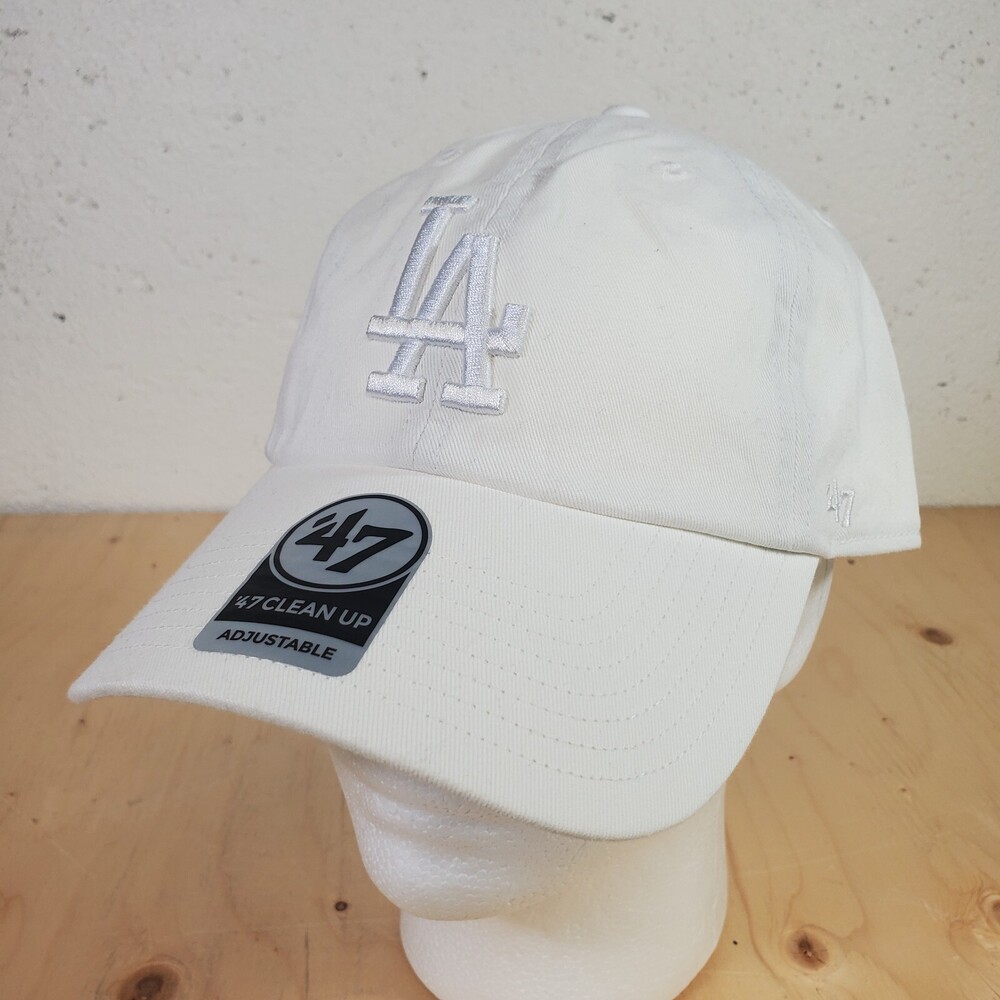 Los Angeles Dodgers Baseball Cap '47 Brand Clean Up White Strapback Dad Hat MLB